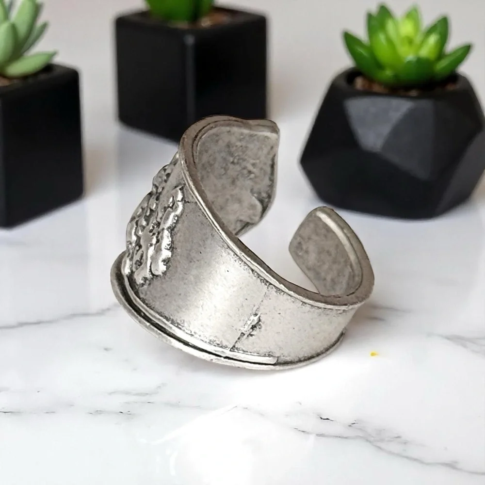 5 For $25💫Trendy Modish Silver Spoon Ring